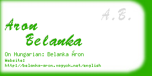 aron belanka business card