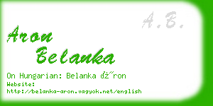 aron belanka business card